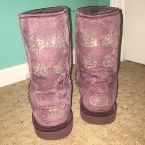 COPY - Purple Ugg boots, swarovski crystal bows💜